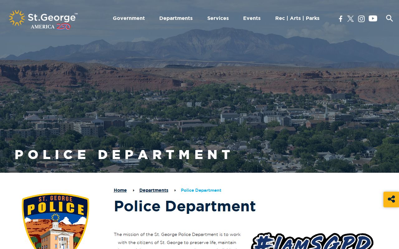 St. George warrant records: city police department contact page